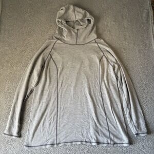 Lands End Cowl Neck Pullover‎ Sweatshirt Womens Size XL- 18 gray Athletic Hooded